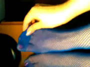 性感淫紋漁網襪騷婦中指玩騷穴